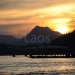 Coucher de soleil devant LP sur le Mekong