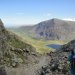 Further up Devil's Kitchen with Llyn Idwal in the background