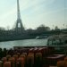 A 180 view with some scaffolding in the background.. we were on Bateaux Mouche waiting to tour the heart of Paris by.... bateau..