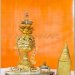  Sanda Muhni Phara Gri Kyaung Taik, sur l'objet en premier plan se trouve de nombreuses pointes, en fait ce sont de minuscules bouddhas qu'une loupe permet de voir. Nous avons imprimé ces photos et refait quelques unes avec le drap orange placé par les gardiens des objets, dont une relique d'une dent de bouddha.