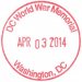 [EN] District of Columbia World War Memorial stamp. This Memorial commemorates the citizens of the District of Columbia who served in World War I.
[PL] Stempel pomnika upamiętniającego obywateli Dystryktu Kolumbii, którzy służyli w wojsku podczas I Wojny Światowej.