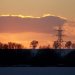 Long lens look at the sunset over Detling way
